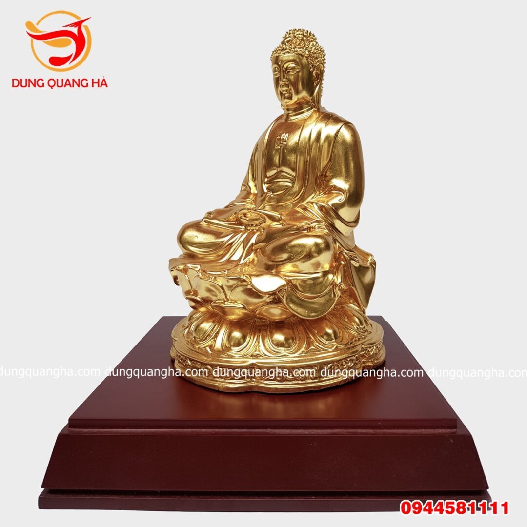 Tượng Phật A Di Đà bằng đồng hàng làm kĩ - Đồ Đồng Dung Quang Hà