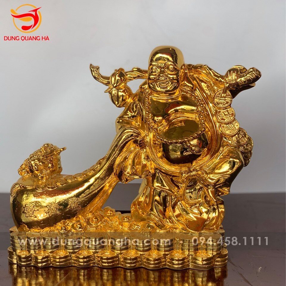 Tượng Phật Di Lặc mạ vàng kéo bao tiền và Thiềm Thừ