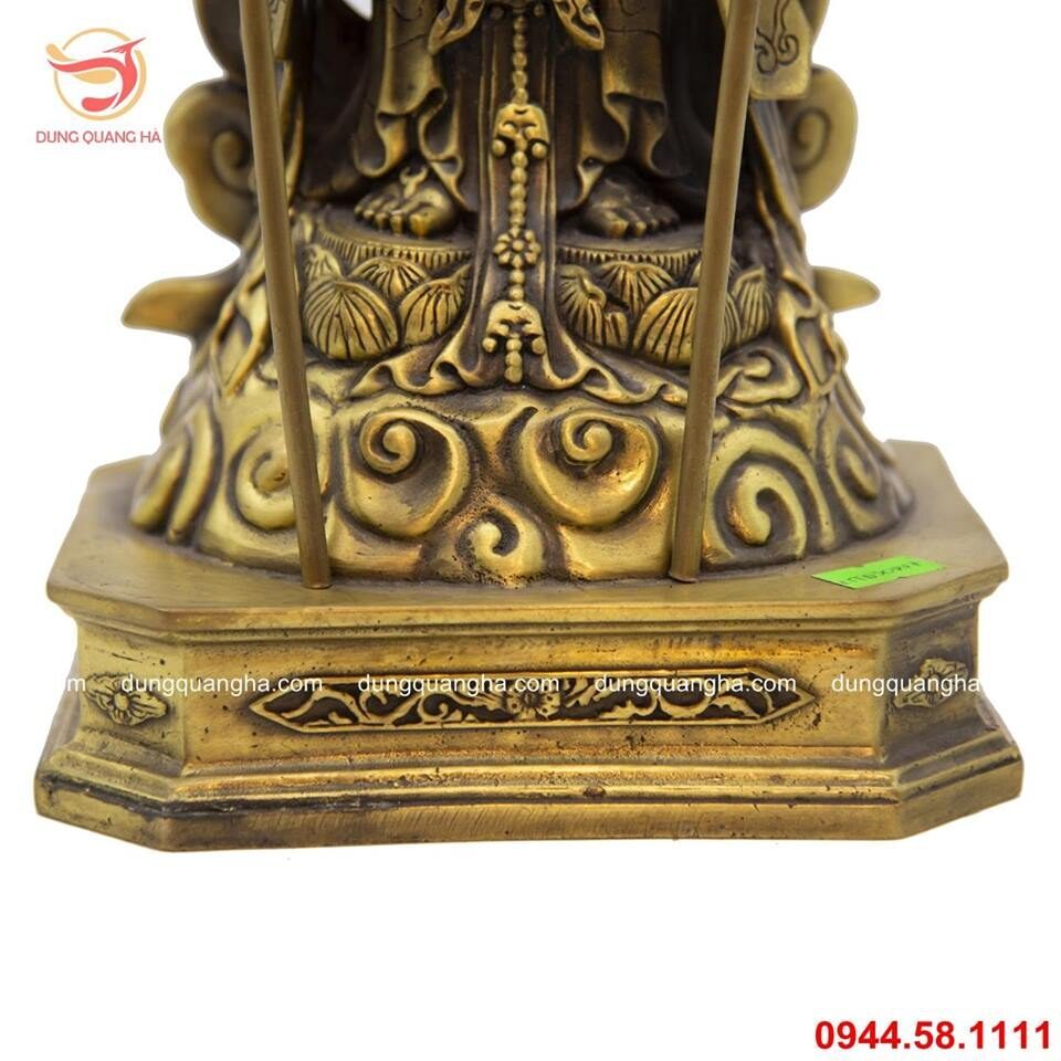 Tượng Phật trăm tay bằng đồng vàng mộc