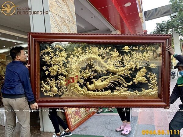 Tranh đồng Vinh Hoa Phú Quý kích thước 2m3 dát vàng 9999