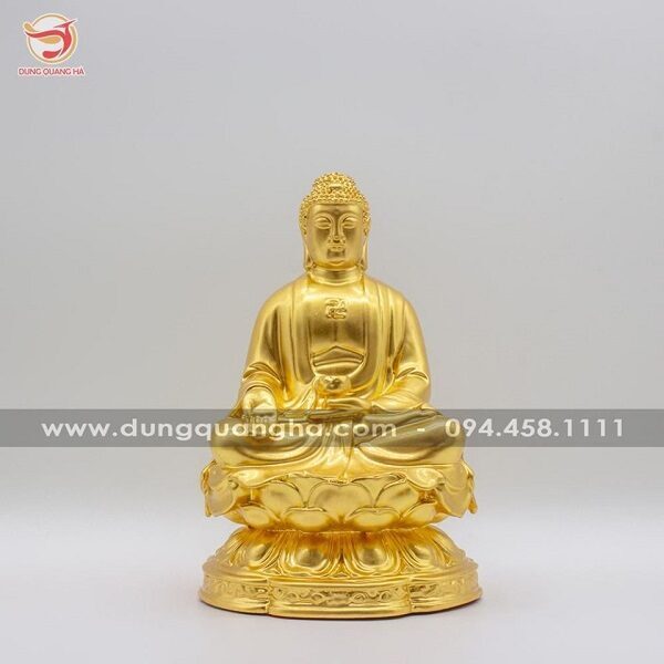 Tượng Phật A Di Đà bằng đồng thếp vàng 9999
