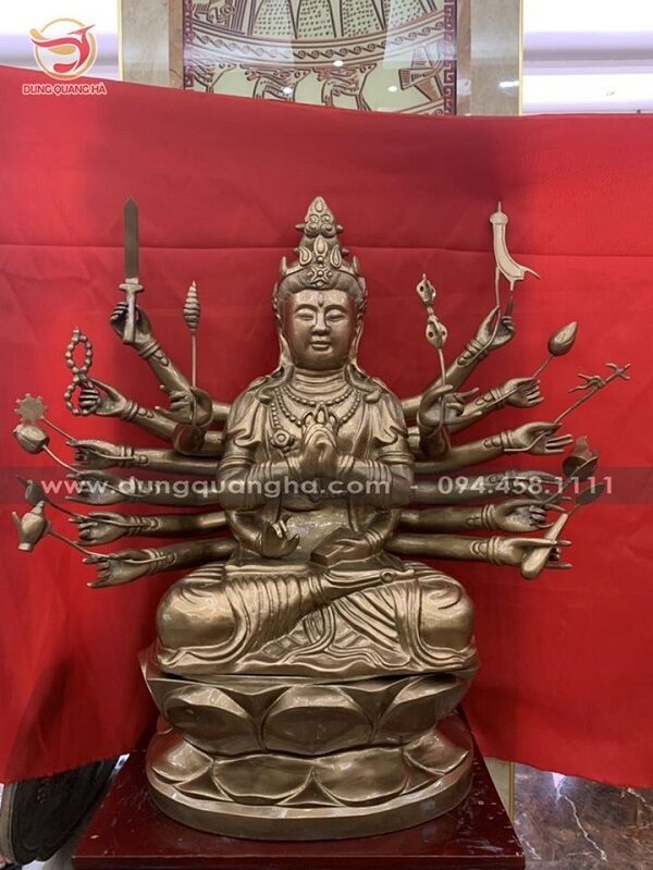 Tượng Phật Chuẩn Đề cao 81cm bằng đồng đẹp tinh xảo