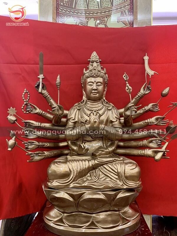 Tượng Phật Chuẩn Đề cao 81cm bằng đồng đẹp tinh xảo