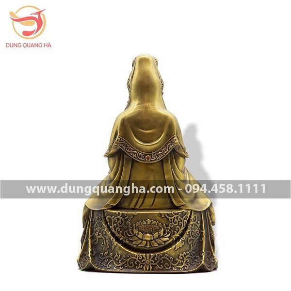 Tượng Phật Quan Âm bằng đồng vàng mộc