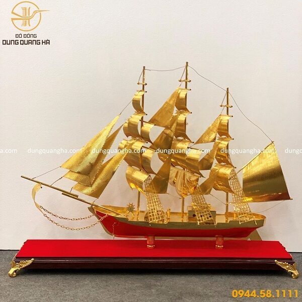 Mô hình thuyền buồm mạ vàng cao cấp SS425GP  Tranh Làng Nghề Mai Hương