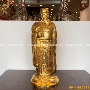 Tượng Khổng Minh bằng đồng cao 90cm dát vàng 9999