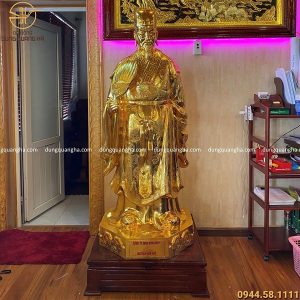 Tượng Khổng Minh bằng đồng thếp vàng 9999 cao 1m7 nặng 4 tạ