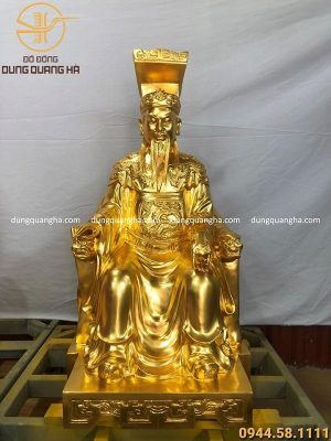 Tượng Ngọc Hoàng Thượng Đế bằng đồng dát vàng cao 60 cm
