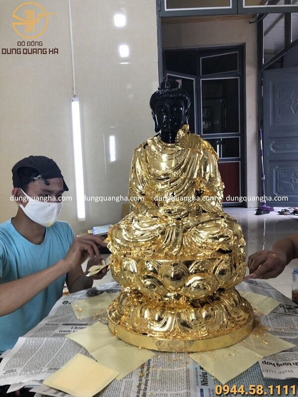Dát vàng tượng Phật A Di Đà cao 60cm đẹp tôn nghiêm