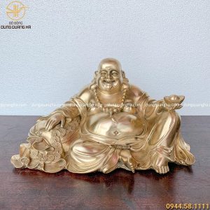 Tượng Phật Di Lặc ngồi an nhiên bằng đồng cát tút mẫu 1