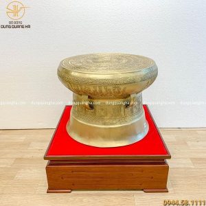 Quả trống đồng Ngọc Lũ bằng đồng catut 50cm (có đế gỗ)