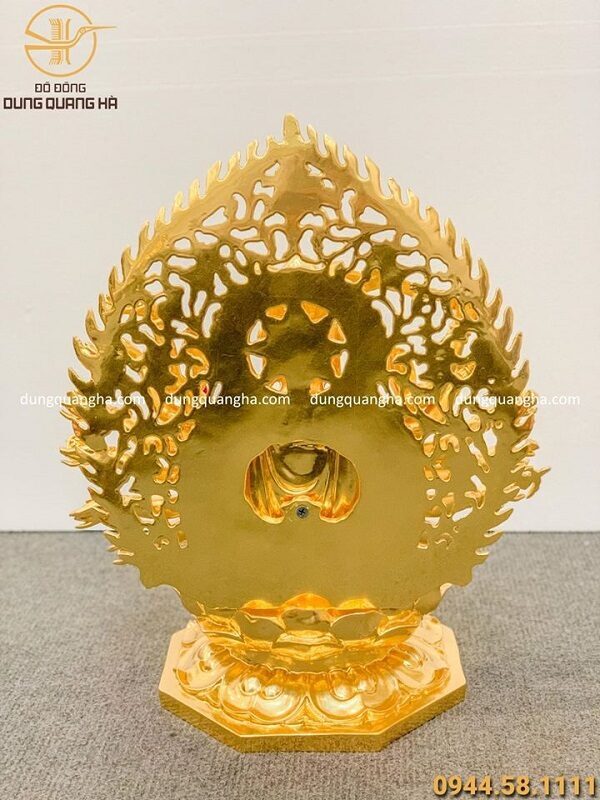 Tượng Phật Chuẩn Đề bằng đồng dát vàng cao 30cm - liếc 40cm