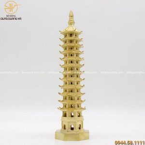 Tháp Văn Xương phong thủy bằng đồng vàng cao 30cm