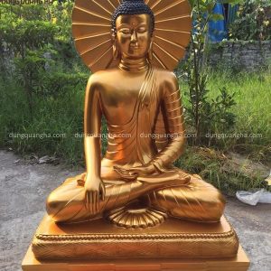 Tượng Phật Thích Ca đồng đỏ cao 1m2 lắp đặt cho chùa Thiên Ân
