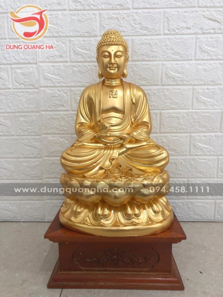 Tượng Phật A Di Đà bằng đồng thếp vàng