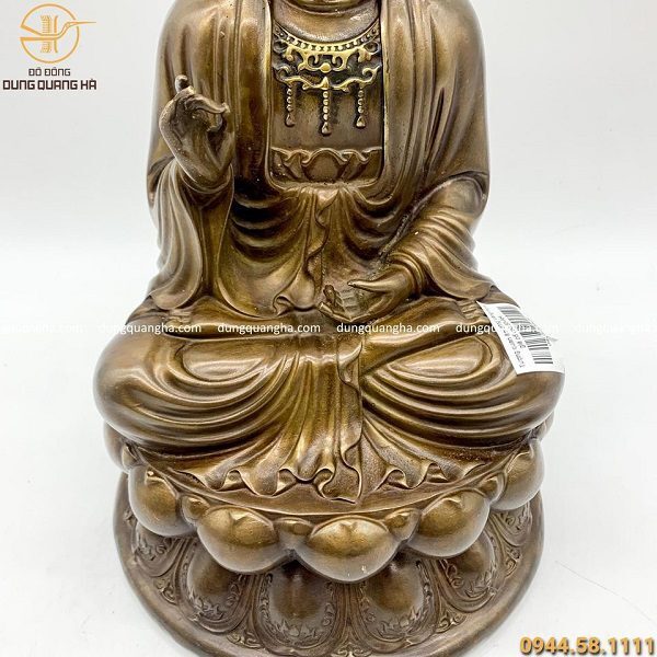 Tượng Phật Bà Quan Âm bằng đồng giả cổ cao 30cm