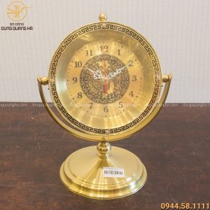 Quà tặng đồng hồ bằng đồng đế trơn cao 30cm