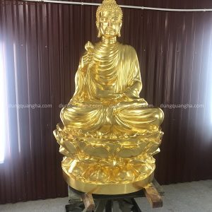 Tượng Phật Thích Ca đẹp bằng đồng cao 1m thếp vàng 9999