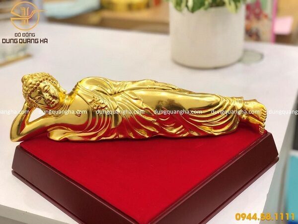Tượng Phật A Di Đà nằm mạ vàng 24k cỡ nhỏ