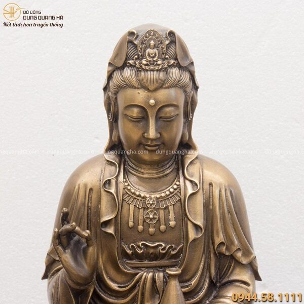 Tượng Phật Bà Quan Âm đẹp nhất bằng đồng hun giả cổ