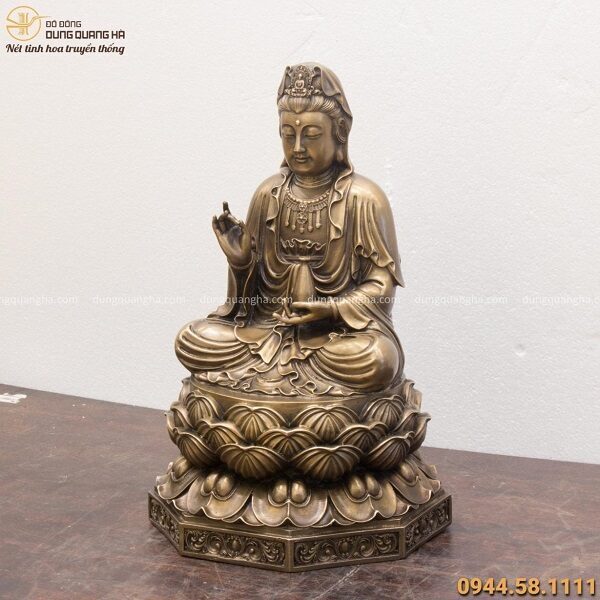Tượng Phật Bà Quan Âm đẹp nhất bằng đồng hun giả cổ