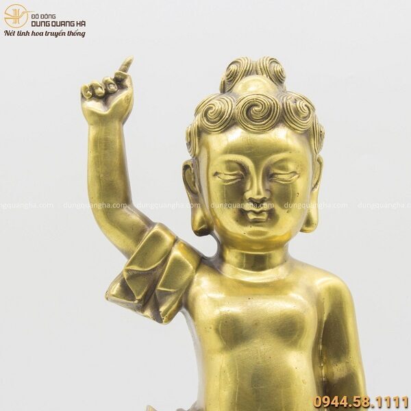 Tượng Phật Thích Ca Đản Sanh cao 40cm bằng đồng vàng
