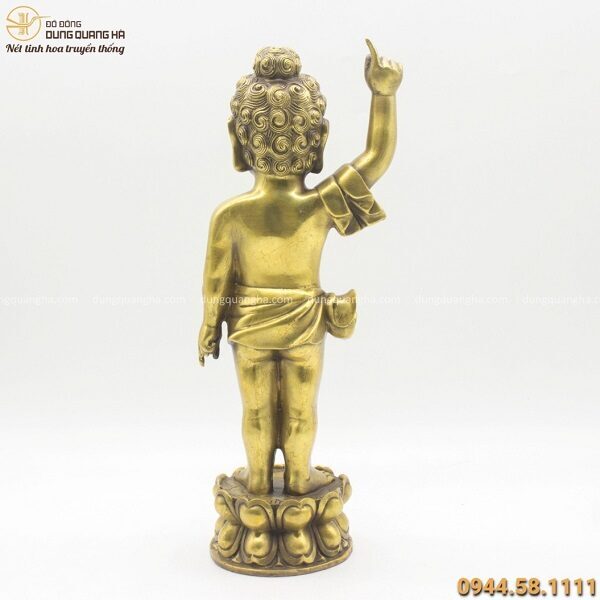 Tượng Phật Thích Ca Đản Sanh cao 40cm bằng đồng vàng