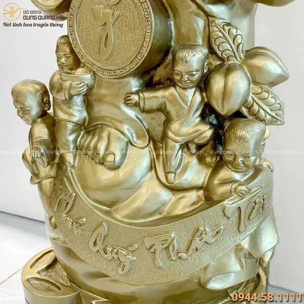 Tượng Phật Di Lặc đẹp bằng đồng đỏ đứng chúc phúc 80x28x23 cm
