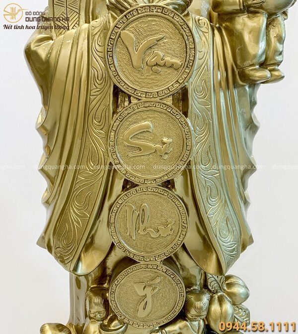 Tượng Phật Di Lặc đẹp bằng đồng đỏ đứng chúc phúc 80x28x23 cm