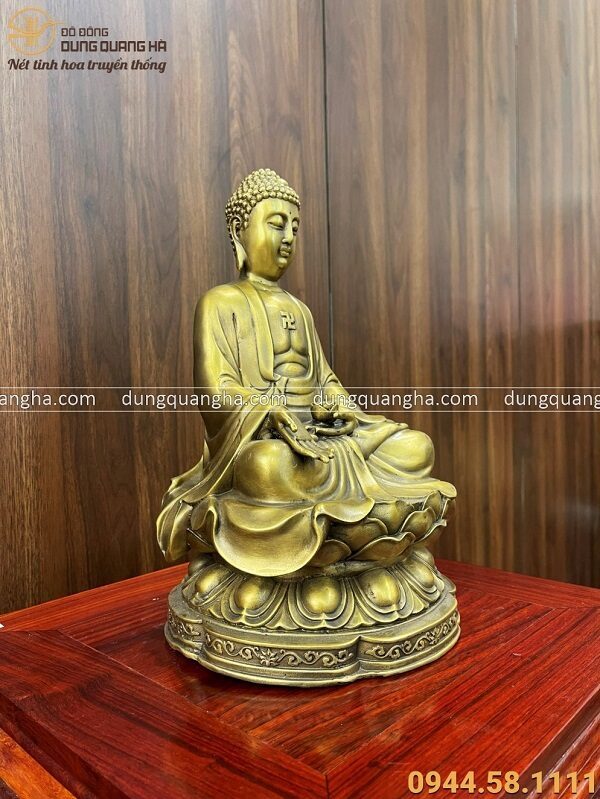 Tượng Đức Phật A Di Đà ngồi thiền kích thước 32x21x19 cm nặng 2,5kg