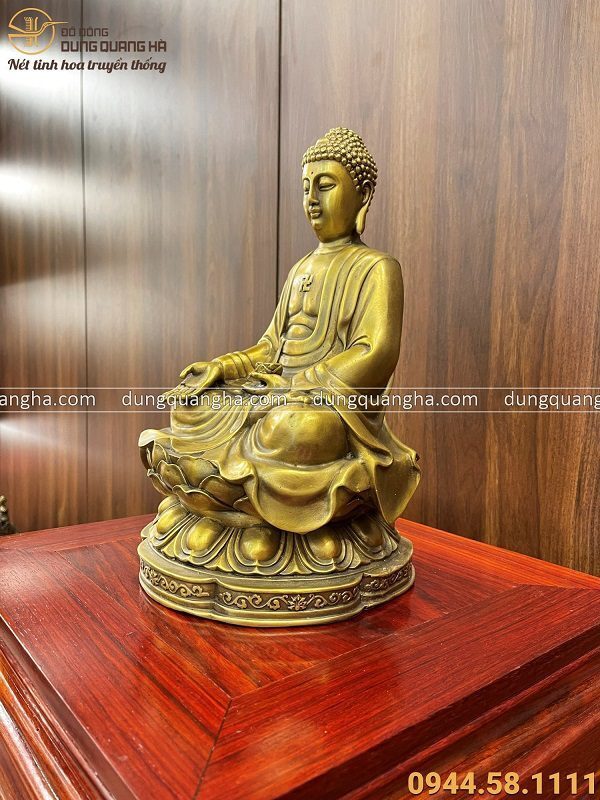 Tượng Đức Phật A Di Đà ngồi thiền kích thước 32x21x19 cm nặng 2,5kg