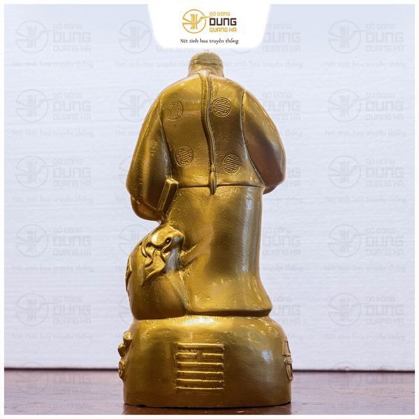 Tượng ông quản gia bằng đồng vàng màu nhũ nặng 2,1kg kích thước 24x51x5cm