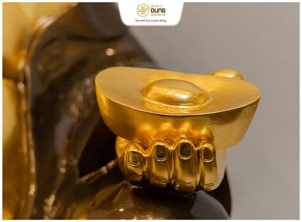 Tượng Phật Di Lặc để bàn làm việc bằng đồng đỏ dát vàng