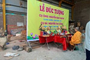Lễ đúc tượng chân dung tại xưởng đúc đồng Dung Quang Hà - Ý Yên - Nam định