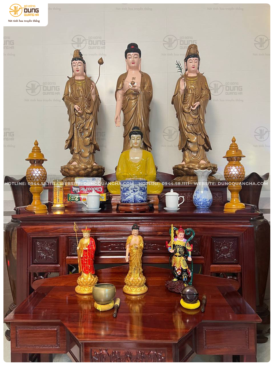Bàn Giao Tây Phương Tam Thánh Phật 1m2 cho Thầy tại Nghệ An