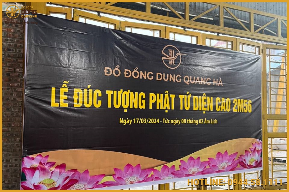Đồ đồng Dung Quang Hà thực hiện lễ đúc tượng Phật Tứ Diện cao 2m56
