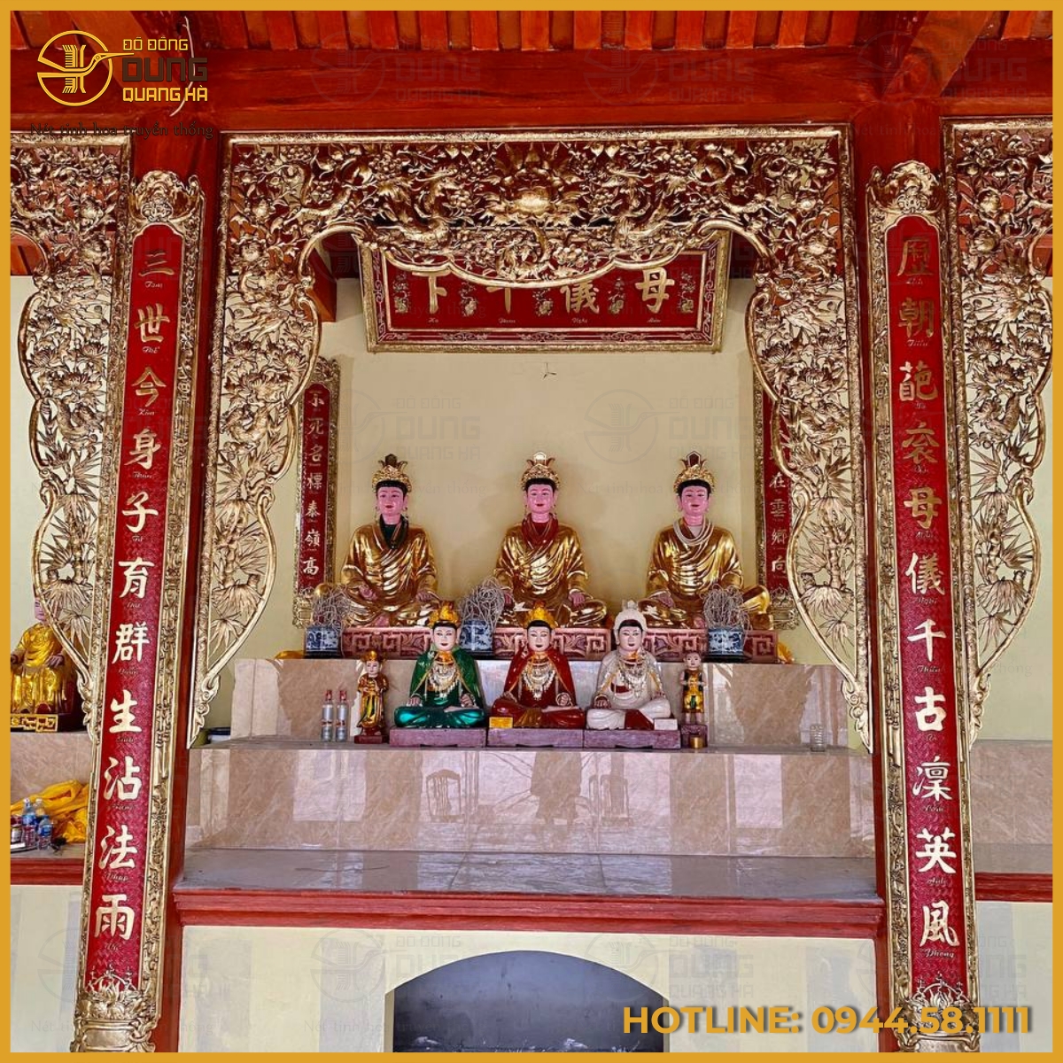 Cửa võng tứ linh bằng đồng vàng tinh xảo Cửa võng tứ linh bằng đồng vàng tinh xảo