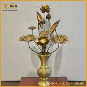 Bó sen đồng 10 cành làm màu giả cổ