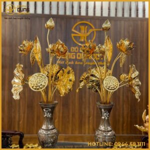 Bó sen 13 cành bằng đồng vàng cao cấp
