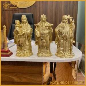 Bộ tượng Tam Đa Phúc - Lộc - Thọ đồng vàng cao cấp