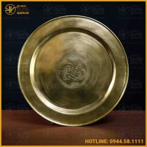 Mâm đồng vàng chữ Phúc đường kính 60cm nặng 3,1kg