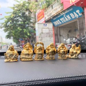 Bộ 6 tượng Phật Di Lặc mạ vàng để xe ô tô