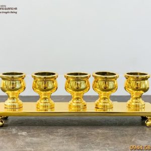 Bộ ngai chén thờ bằng đồng mạ vàng 24k độc đáo trang nghiêm