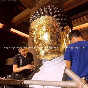 Dát vàng tượng Phật đẹp tôn nghiêm cao cấp tại đình, chùa
