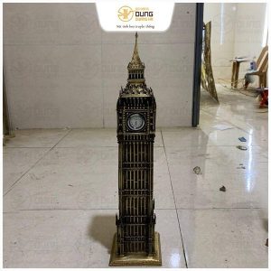 Mô hình tháp đồng hồ Big Ben bằng đồng vàng giả cổ cao 55cm