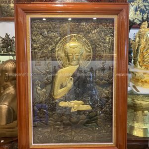 Tranh Phật dát vàng 9999 kích thước 1mx1m4 đẹp tôn nghiêm