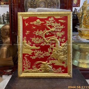 Tranh Vinh Hoa phong thủy thếp vàng kích thước 1m07 x 88 cm