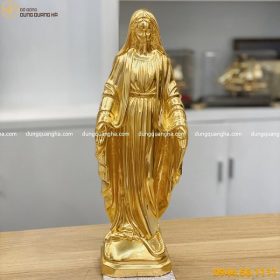 Tượng Đức Mẹ ban ơn bằng đồng dát vàng 9999