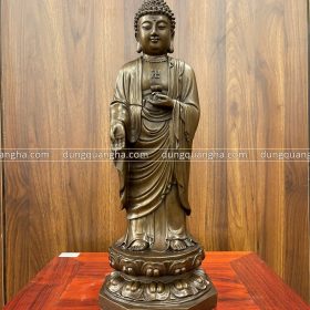 Tượng Đức Phật A Di Đà bằng đồng hun 40x13x13cm nặng 3kg