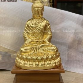 Tượng Đức Phật Thích Ca Mâu Ni cao 40cm thếp vàng 9999